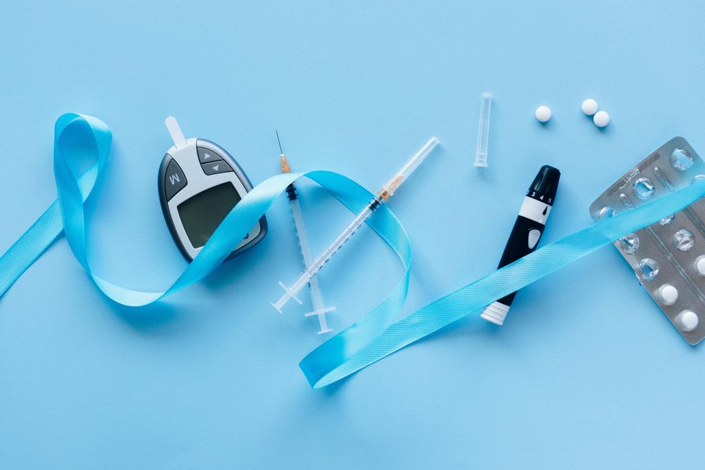 medical instruments used when a man has diabetes in Men's health month